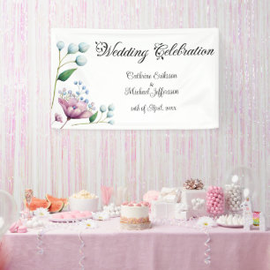 Banderoles Élégant Mariage Floral Soft Botanical Romance