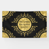 Banderoles Elegant Mariage Gold Black Mr & Mrs. (Horizontal)