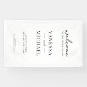 Banderoles Élégant Mariage simple noir et blanc (Horizontal)