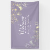 Banderoles Élégant Mariage violet (Vertical)