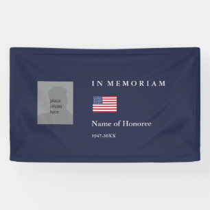 Banderoles Elégant Mémorial avec photo et drapeau des Etats-U