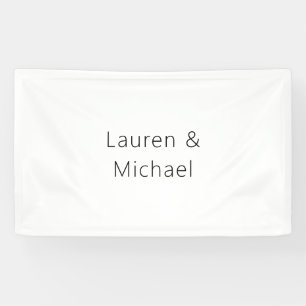 Banderoles Élégant minimaliste mariage noir blanc clair