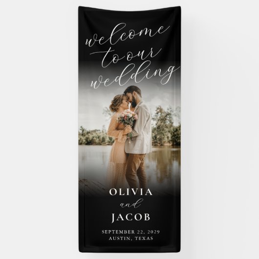 Banderoles Élégant Moderne Calligraphie Bienvenue Mariage pho (Vertical)