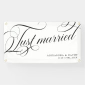 Banderoles Élégant moderne Marié juste M. et Mme Mariage Car (Horizontal)