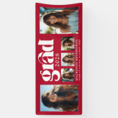 Banderoles Élégant moderne Red Graduation Photo Collage (Vertical)