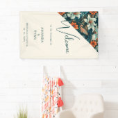 Banderoles Élégant Motif à fleurs tropicales Mariage (En situation)