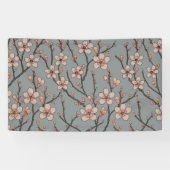 Banderoles Élégant Motif Fleur rose Douce Fleur Fleur de Ceri (Horizontal)