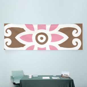 Banderoles Elégant motif floral dans les teintes brune et ros