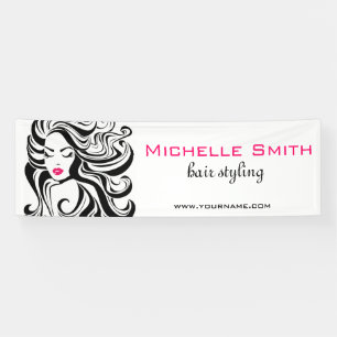 Banderoles Élégant noir blanc Wavy Hairstyle extensions de ch