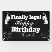 Banderoles Élégant Noir Enfin Juridique 21ème Anniversaire Ba (Horizontal)