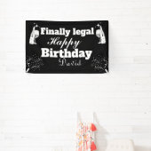 Banderoles Élégant Noir Enfin Juridique 21ème Anniversaire Ba (Insitu)