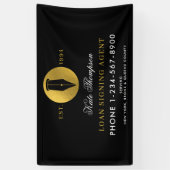 Banderoles Elegant Notary Public Signing Agent Black Gold (Vertical)