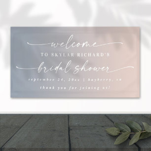 Banderoles Elégant Ombre bleu & Fête des mariées rose Bienven