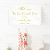 Banderoles Elégant Or Blanc Heureux Jamais Après Mariage (En situation)