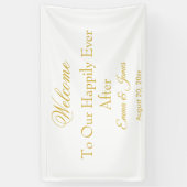 Banderoles Elégant Or Blanc Heureux Jamais Après Mariage (Vertical)