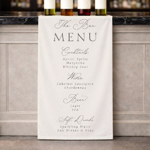 Banderoles Élégant Panneau de Menu de Bar de Mariage Minimali
