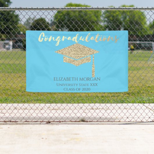 Banderoles Élégant Parties scintillant d'or Casquette diplômé (En situation)