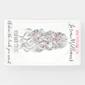 Banderoles Élégant Pastel Bride Cheveux Vave Style Floral (Horizontal)