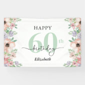 Banderoles Elegant Pastel Floral 60th Birthday Party (Horizontal)