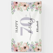 Banderoles Elégant Pastel Floral 70e fête d'anniversaire (Vertical)