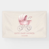 Élégant Pink Vintage Baby shower de transport bébé
