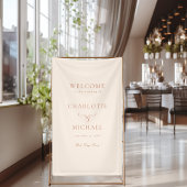 Banderoles Elégant, police de script "Welcome" beige-blush