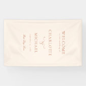 Banderoles Elégant, police de script "Welcome" beige-blush (Horizontal)