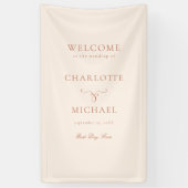 Banderoles Elégant, police de script "Welcome" beige-blush (Vertical)