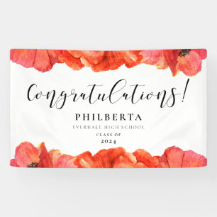 Banderoles Elegant Poppies Graduation party Félicitations