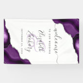 Banderoles Elegant Purple Silver Agate Wedding Welcome (Horizontal)