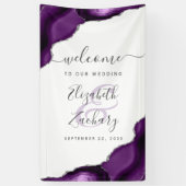 Banderoles Elegant Purple Silver Agate Wedding Welcome (Vertical)
