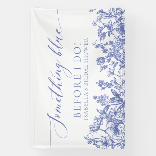 Banderoles Élégant quelque chose de bleu avant de faire Fête  (Verticale)