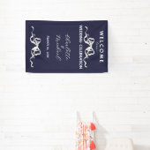 Banderoles Elegant Romantic Wedding Navy Ribbon & Bow  (Insitu)