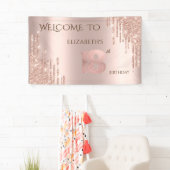 Banderoles Elégant Rose Festive Gold Drivers Anniversaire (En situation)