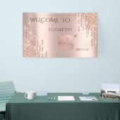 Banderoles Elégant Rose Festive Gold Drivers Anniversaire (Salon professionnel)