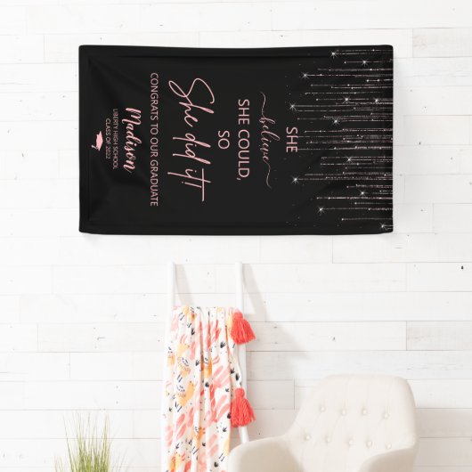 Banderoles Élégant Rose Gold Sparkling Parties scintillant Gr (En situation)