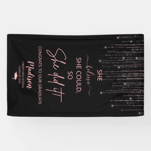 Banderoles Élégant Rose Gold Sparkling Parties scintillant Gr (Horizontal)