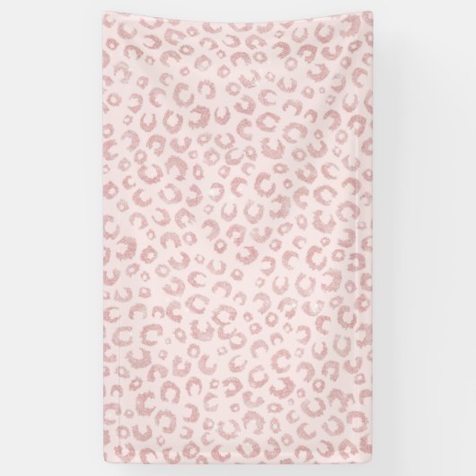 Banderoles Élégant Rose Parties scintillant d'or Leopard Moti (Vertical)