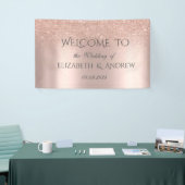 Banderoles Élégant Rose Parties scintillant or Bokeh Mariage (Salon professionnel)