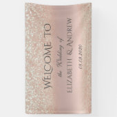 Banderoles Élégant Rose Parties scintillant or Bokeh Mariage (Vertical)