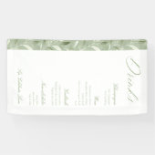 Banderoles Elegant Sage Green Botanical Wedding Drinks Menu (Horizontal)