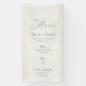 Banderoles Elegant Sage Green Wedding Bar Menu Banner (Verticale)