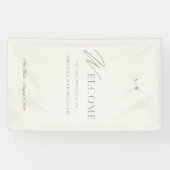 Banderoles Elegant Sage Green Wedding Welcome Sign (Horizontal)