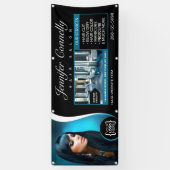 Banderoles Elégant salon de coiffure noire, salon de beauté (Vertical)