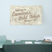 Banderoles Élégant scénario Fête de l'mariée florale blanche  (Salon professionnel)