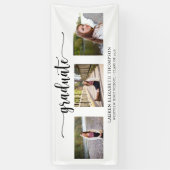Banderoles Élégant Script 3 Photo Graduation (Vertical)
