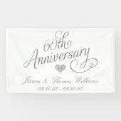 Banderoles Élégant Script 60e Anniversaire de Mariage de Diam (Horizontal)