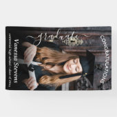 Banderoles Élégant Script Calligraphie Photo Graduation (Horizontal)