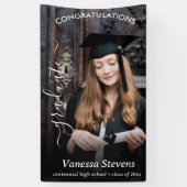 Banderoles Élégant Script Calligraphie Photo Graduation (Vertical)