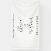 Banderoles Élégant script de calligraphie Mariage Bienvenue (Vertical)